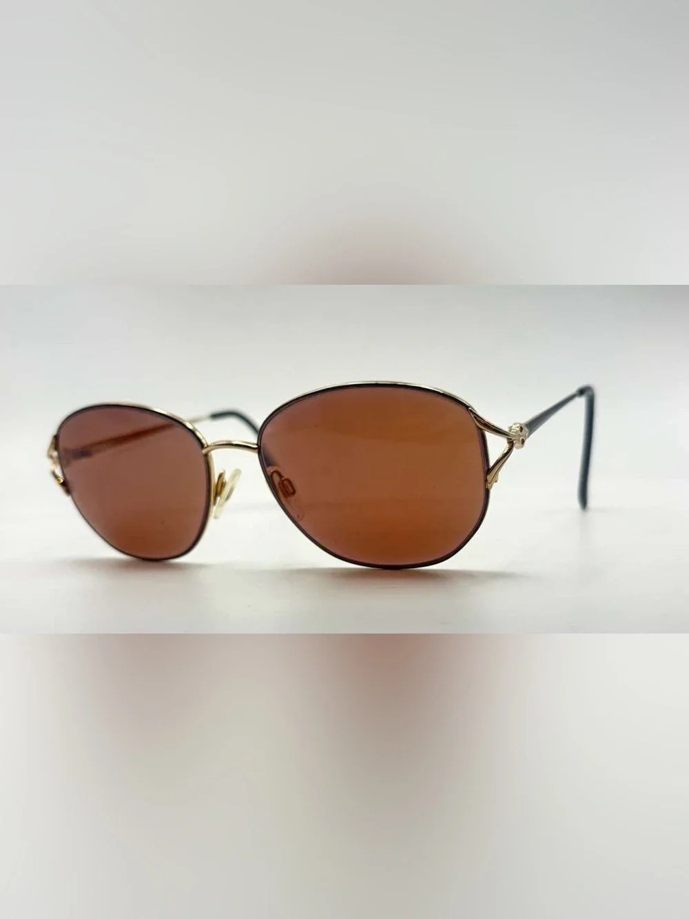 MK Collection Terry Gold Blue Oval Metal Sunglasses Frames Only